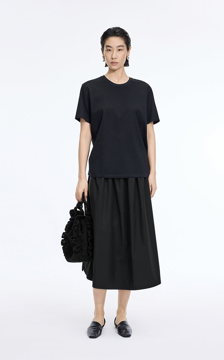Dress / JNBY Cotton Poplin Strapless Dress Black-1