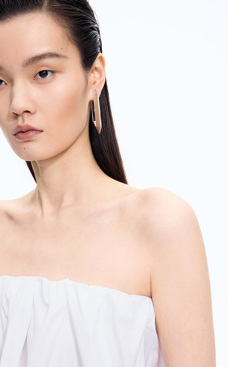 Dress / JNBY Cotton Poplin Strapless Dress Ecru-2
