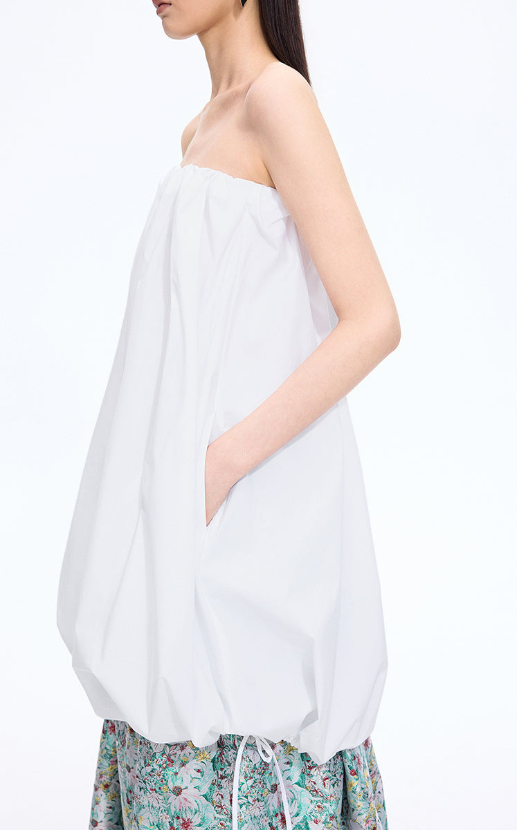 Dress / JNBY Cotton Poplin Strapless Dress Ecru-2