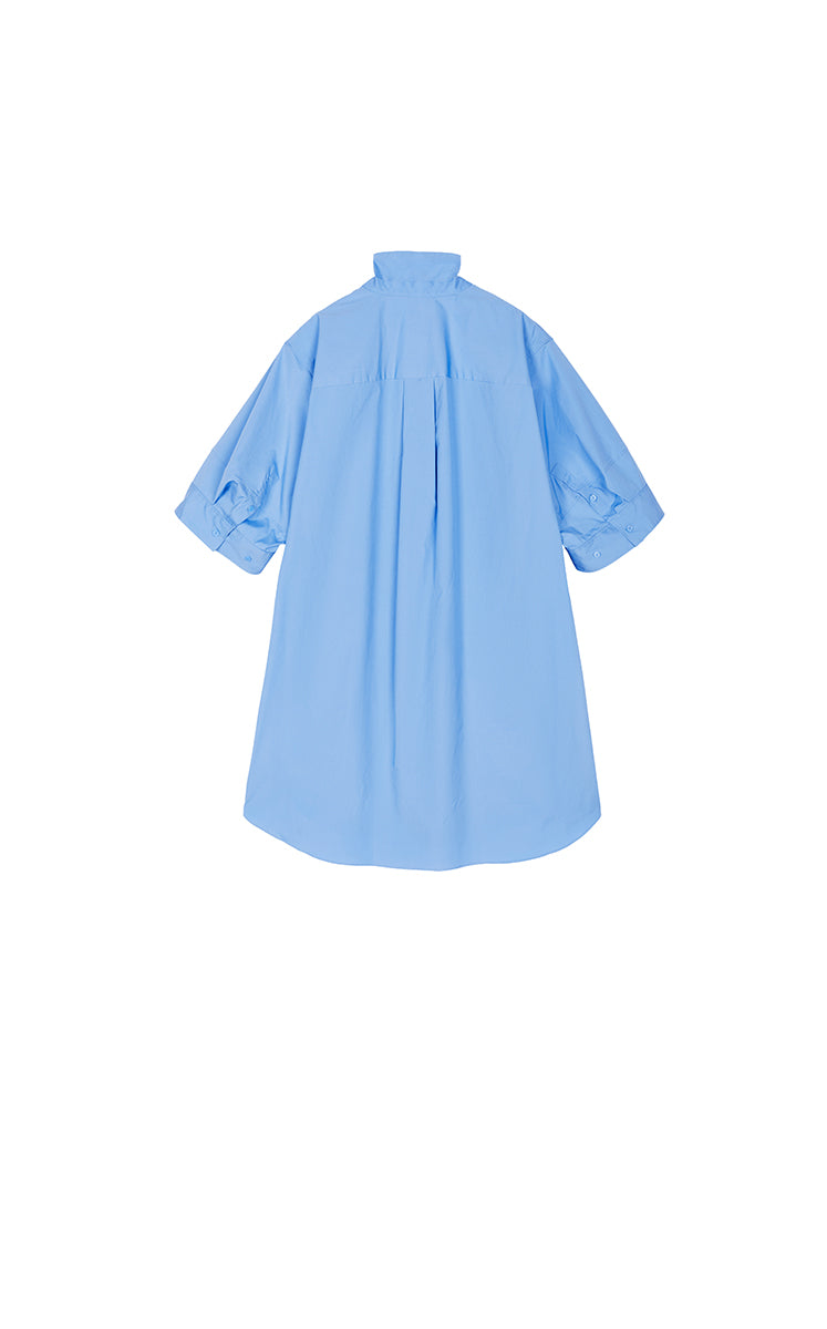 Dress / JNBY Cotton Poplin Twist-Hem Midi Dress Light Blue-1