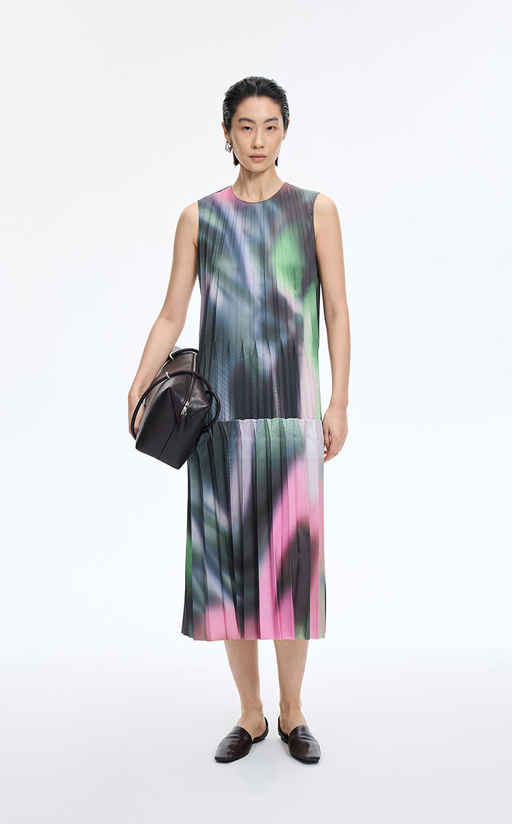 Dress / JNBY Floral Pleated Sleeveless Dress Pink Tone