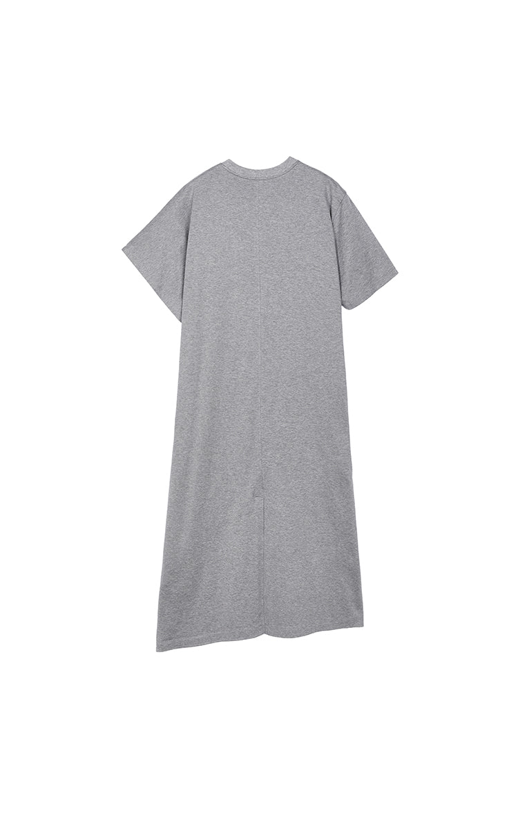 Dress / JNBY Mercerized Cotton Short Sleeve Maxi Dress Mid Grey Marl-1