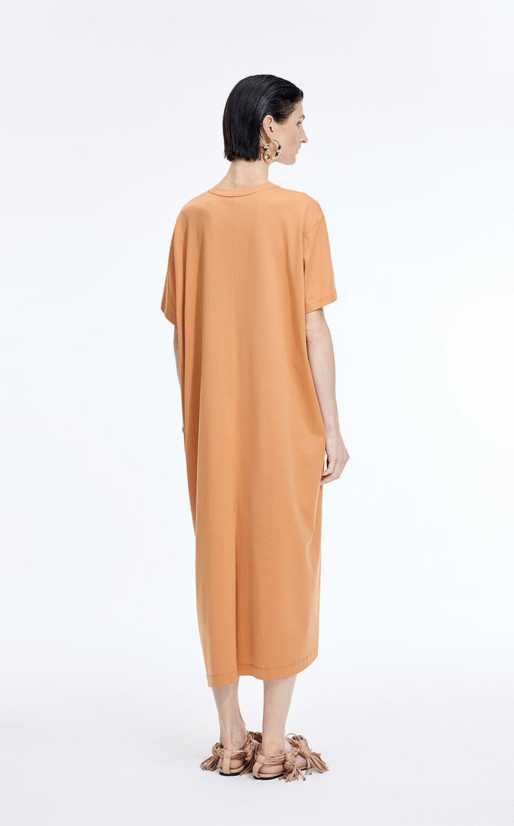 Dress / JNBY Mercerized Cotton Short Sleeve Maxi Dress Burnt Orange-2