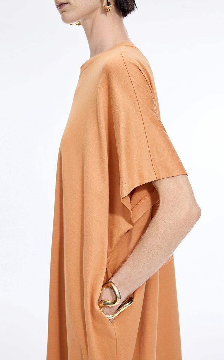 Dress / JNBY Mercerized Cotton Short Sleeve Maxi Dress Burnt Orange-2