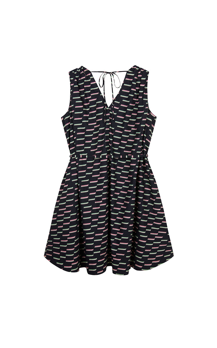 Dress / JNBY Pop Stripe Sleeveless Dress Black Marl-3
