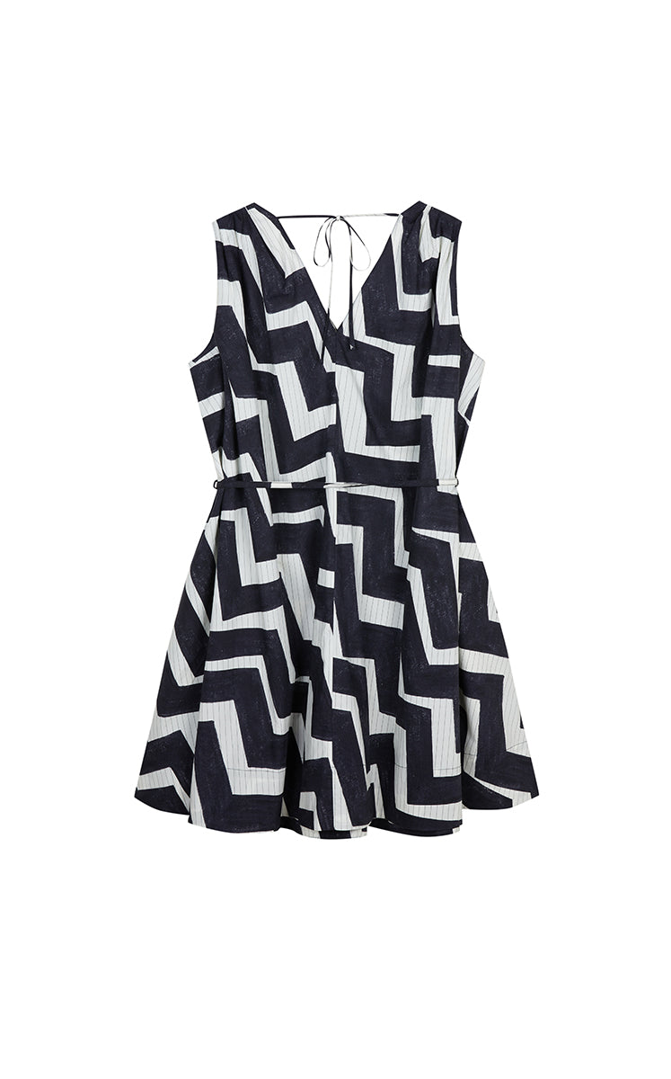 Dress / JNBY Pop Stripe Sleeveless Dress Yellow & Black-1