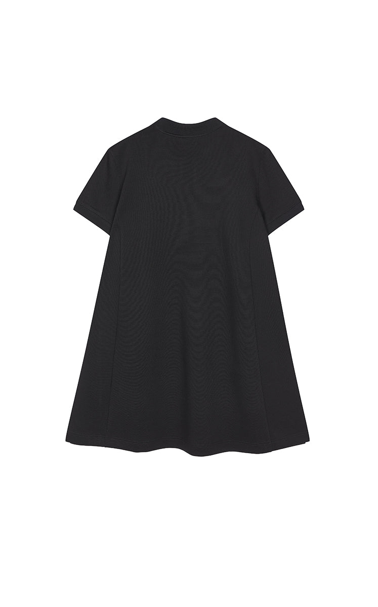 Dress / JNBY Relaxed Polo-Collar A-Line Dress Black-2