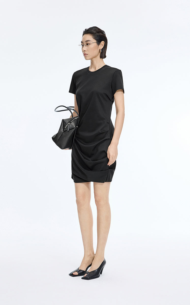 Dress / JNBY Ruched Waist Cotton-Blend Dress Black-1