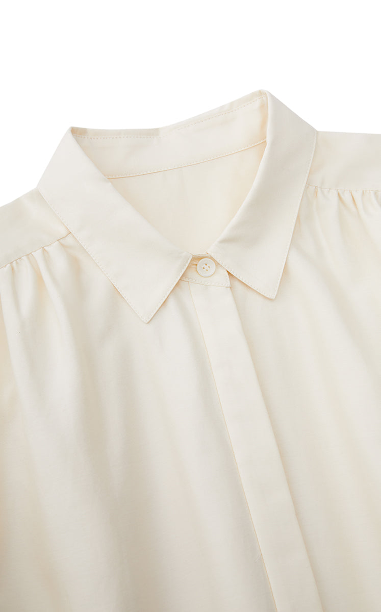 Dress / JNBY Silk-Blend Fishtail Shirt Dress Off White-1
