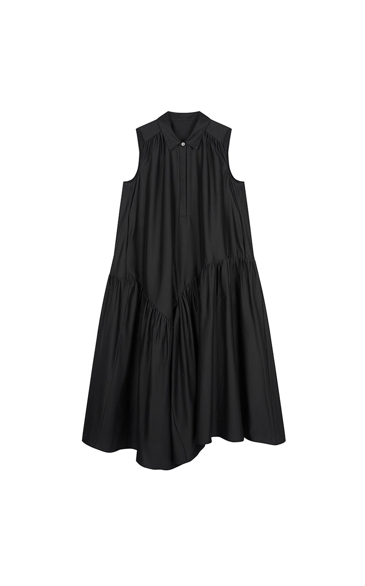 Dress / JNBY Silk-Blend Fishtail Shirt Dress Black-2
