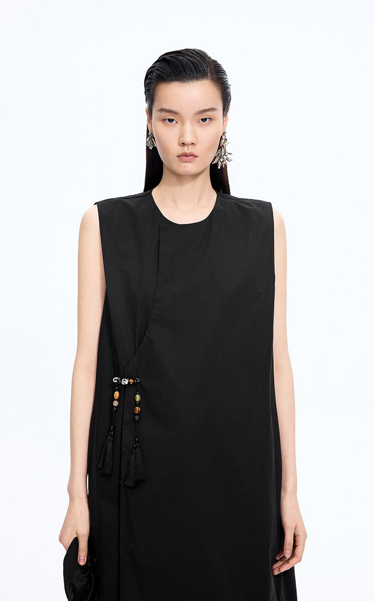 Dress / JNBY Silk-Cotton Sleeveless A-Line Dress Black-2