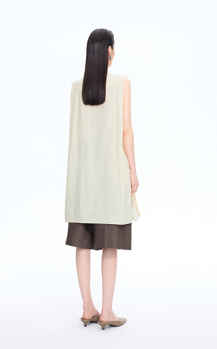 Dress / JNBY Silk-Cotton Sleeveless A-Line Dress Light Beige-1