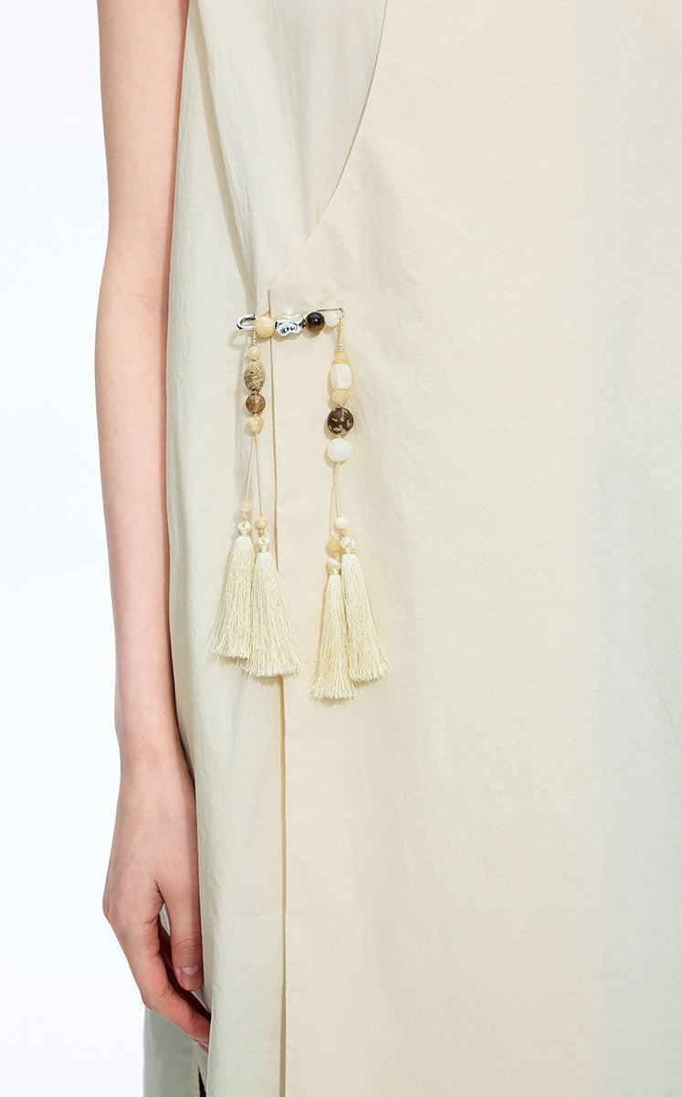 Dress / JNBY Silk-Cotton Sleeveless A-Line Dress Light Beige-1