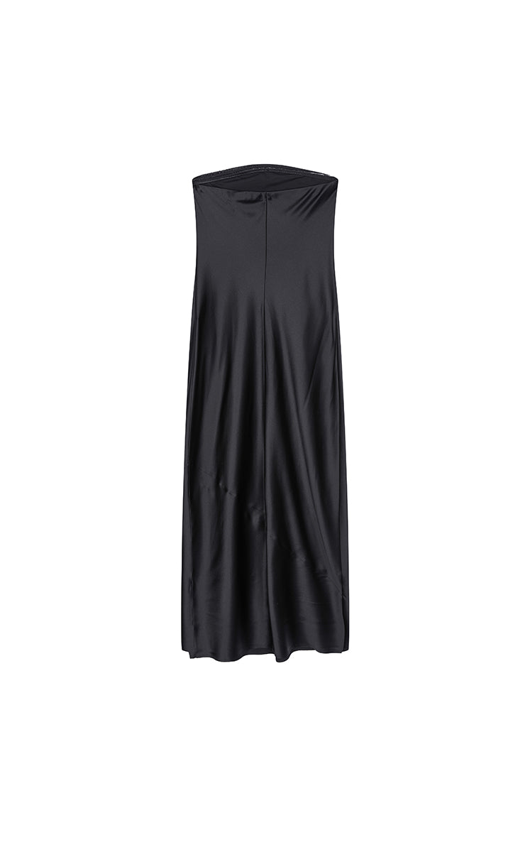 Dress / JNBY Silk Strapless Maxi Dress Black-2