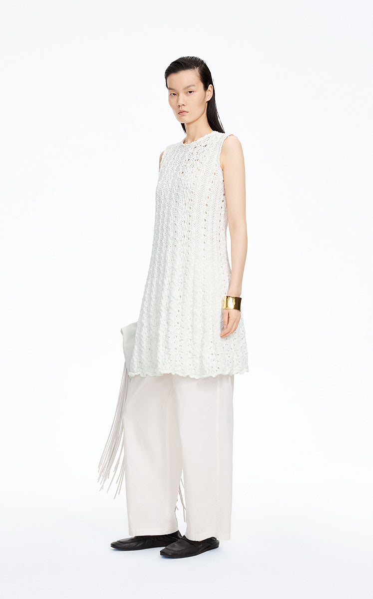 Dress / JNBY Sleeveless Knit A-Line Dress Off White-2