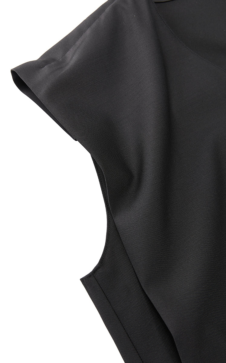 Dress / JNBY Wool Blend Deconstructed Sleeveless Dress Black-1