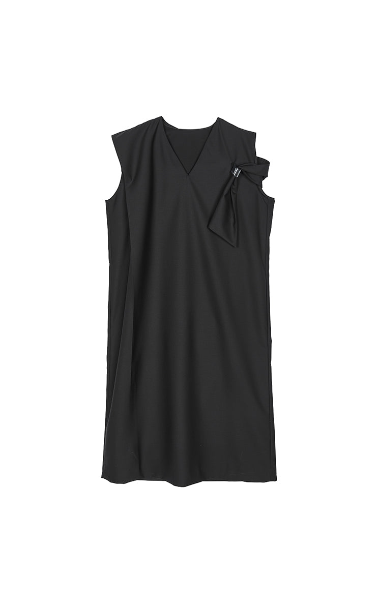 Dress / JNBY Wool Blend Deconstructed Sleeveless Dress Black-1