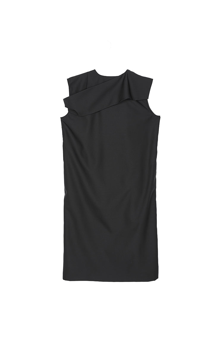 Dress / JNBY Wool Blend Deconstructed Sleeveless Dress Black-1