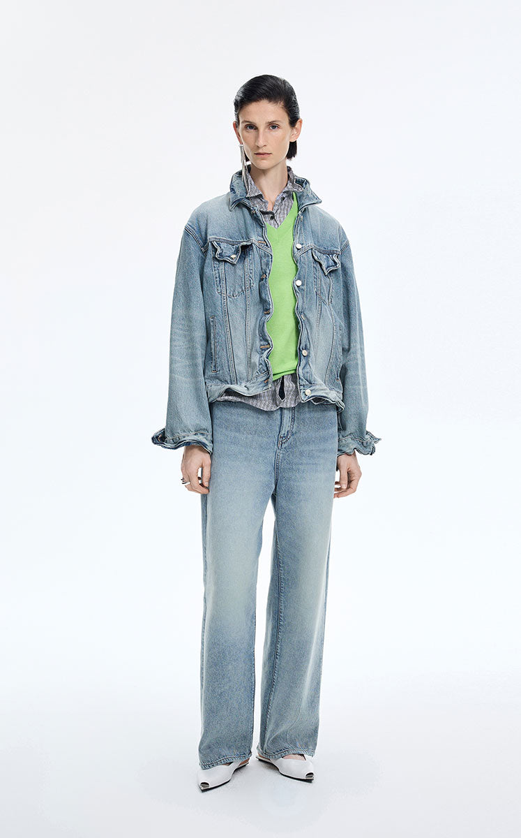 Jacket / JNBY Loose-Fit Cotton Blend Denim Jacket Blue