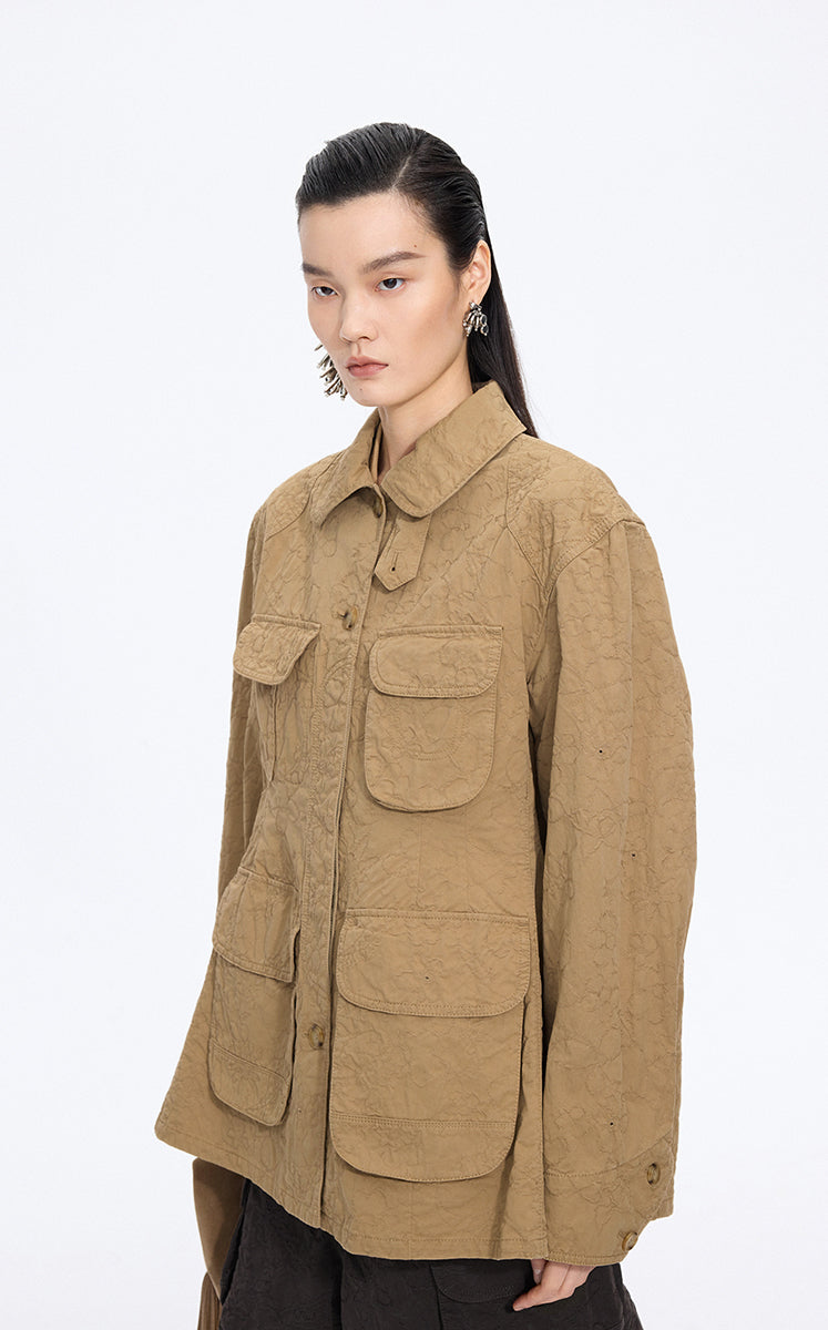 Jacket / JNBY Oversized Floral Jacquard utility Jacket