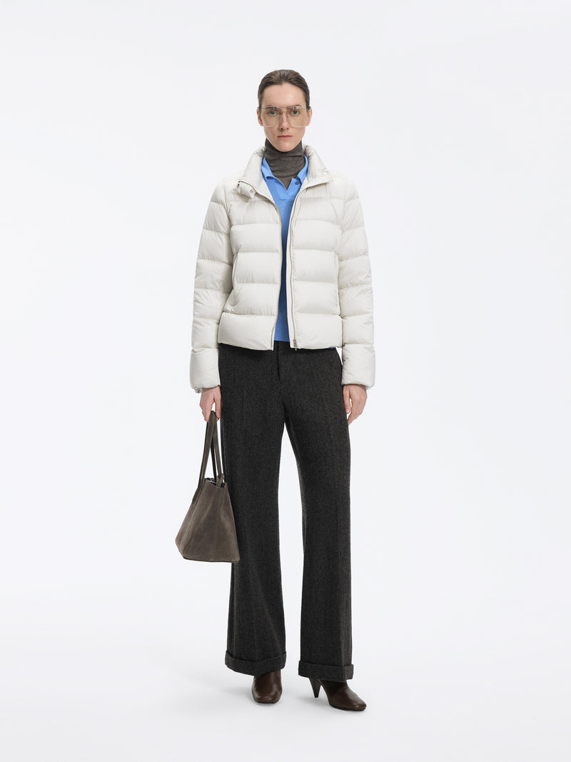 Jacket / JNBY Short Down Puffer with Stand Collar White