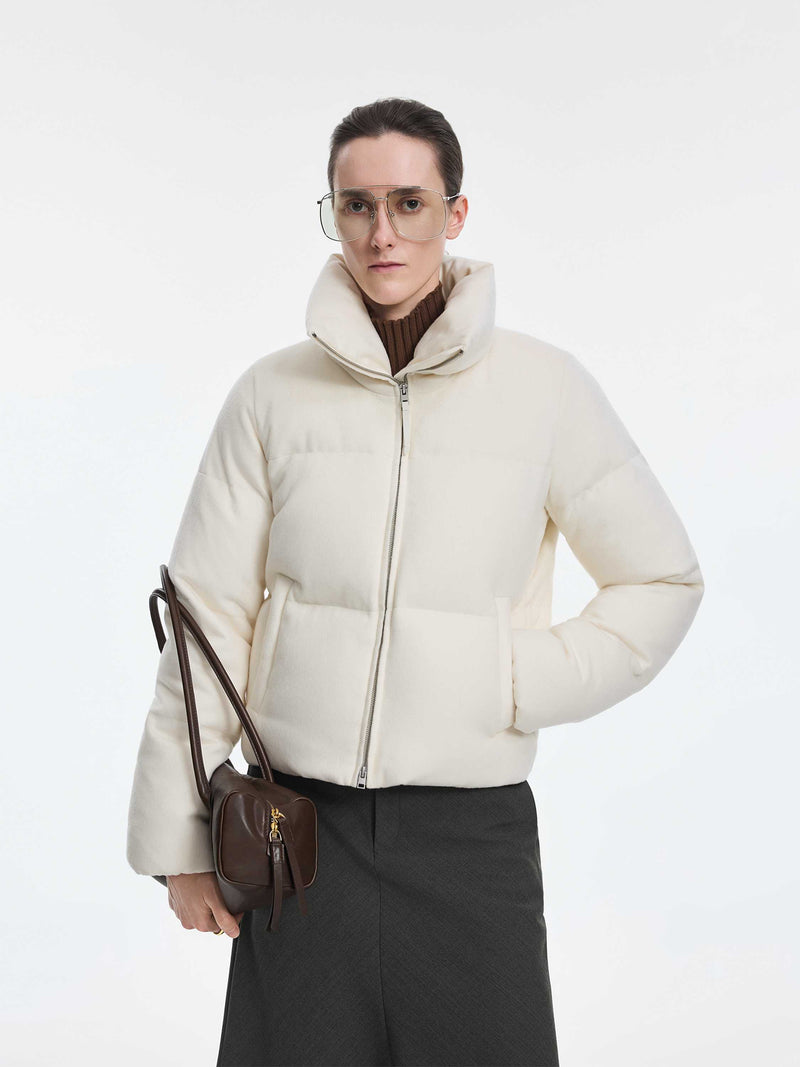 Jacket / JNBY Wool Cashmere Down Puffer Cream White-2