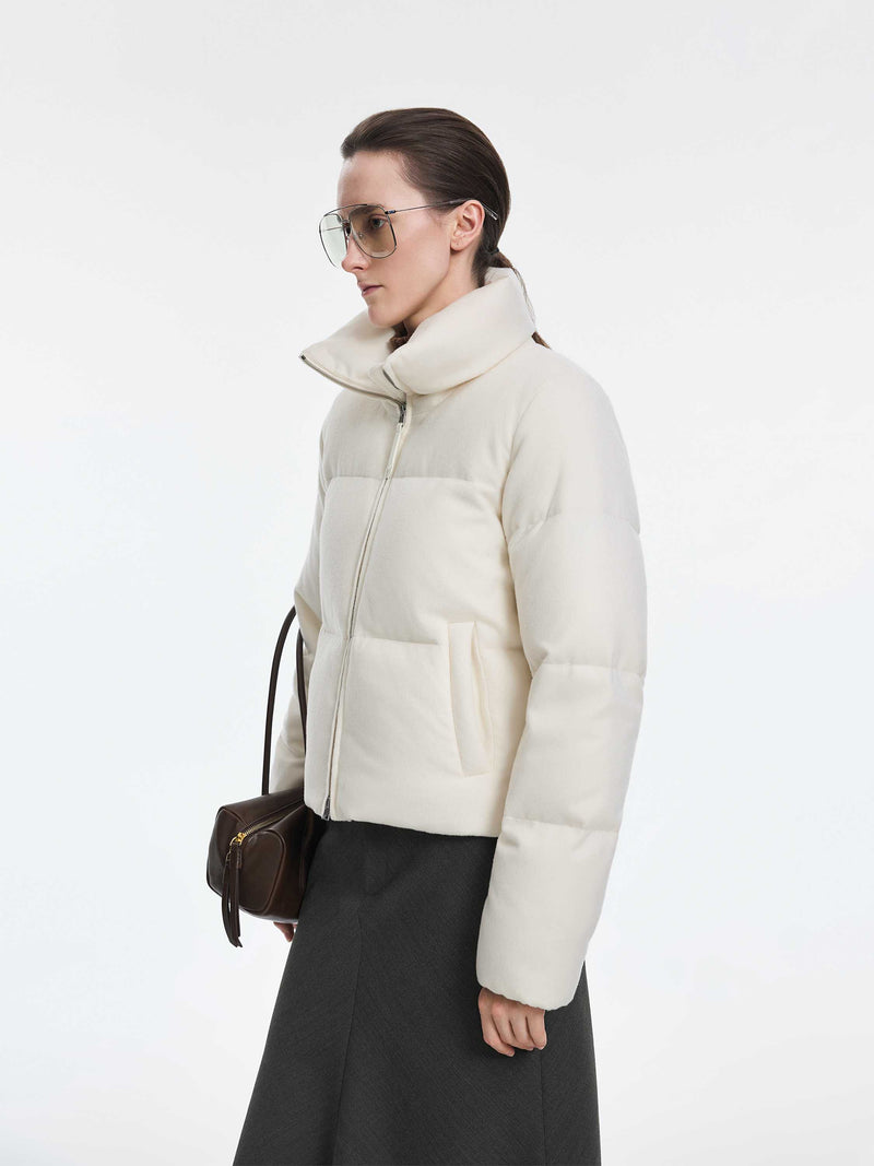 Jacket / JNBY Wool Cashmere Down Puffer Cream White-2