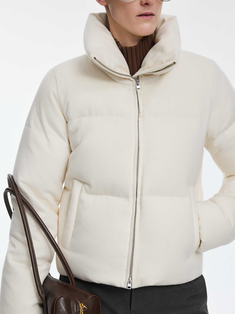 Jacket / JNBY Wool Cashmere Down Puffer Cream White-2