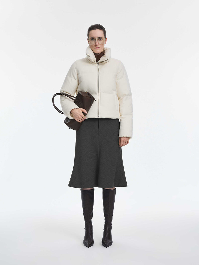 Jacket / JNBY Wool Cashmere Down Puffer Cream White-2