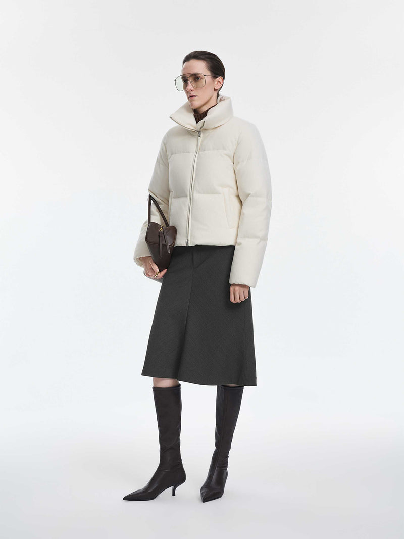 Jacket / JNBY Wool Cashmere Down Puffer Cream White-2