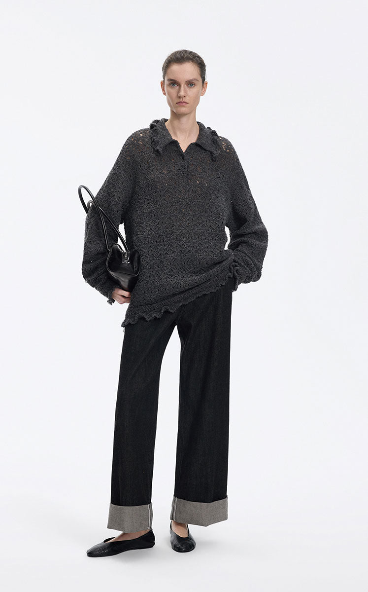 Jeans / JNBY Straight Leg Cuffed Denim Pants