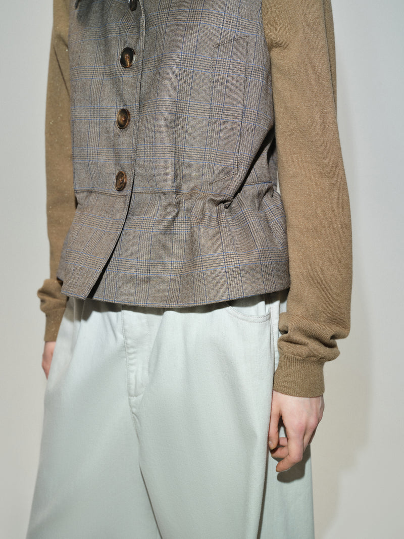 Vest / JNBY Wool Blend Stand Collar Sleeveless Vest