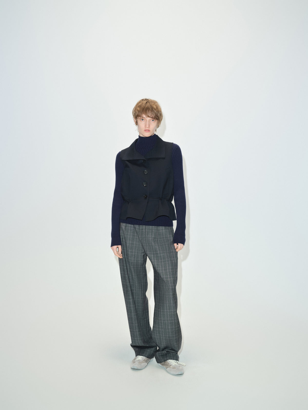 Vest / JNBY Wool Blend Stand Collar Sleeveless Vest