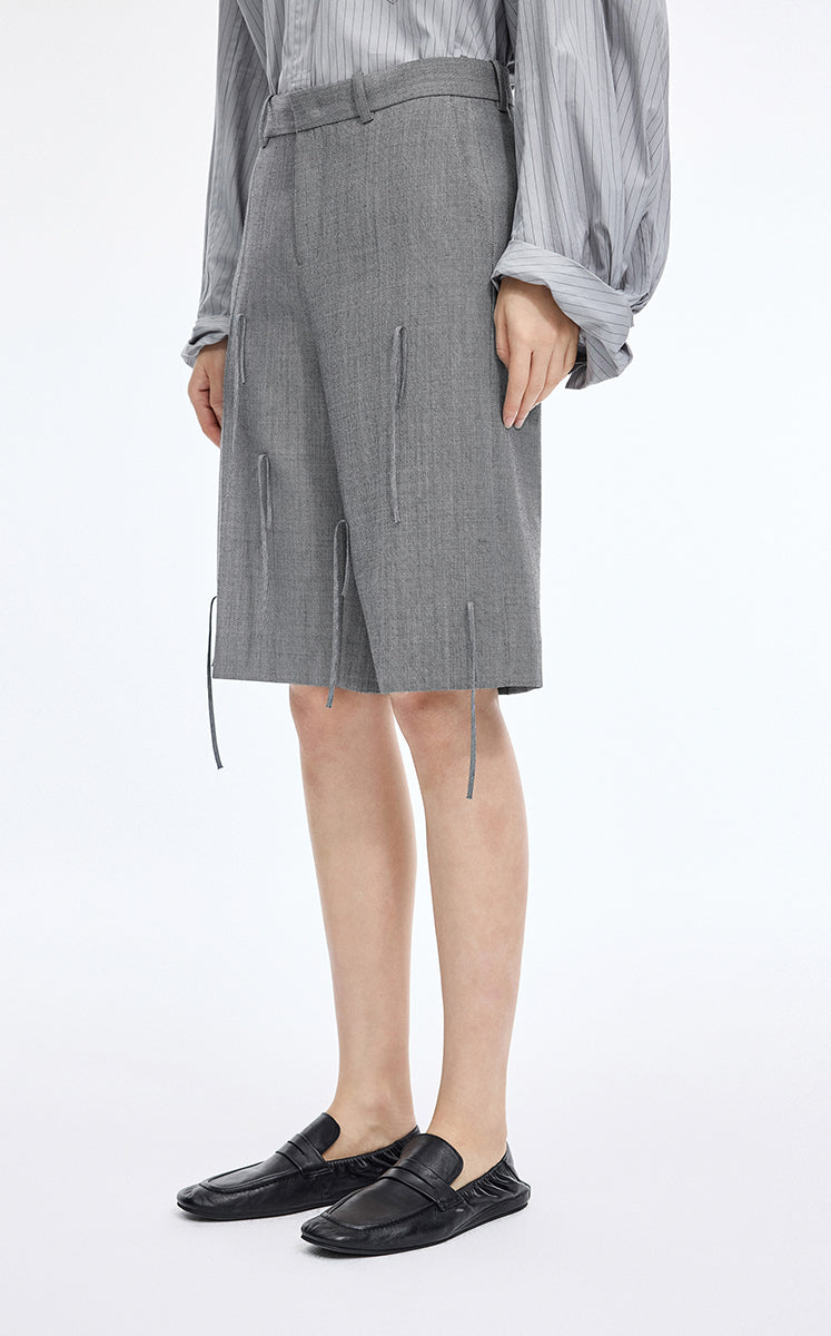 Pants / JNBY A-Line Wool Fringe Cropped Pants