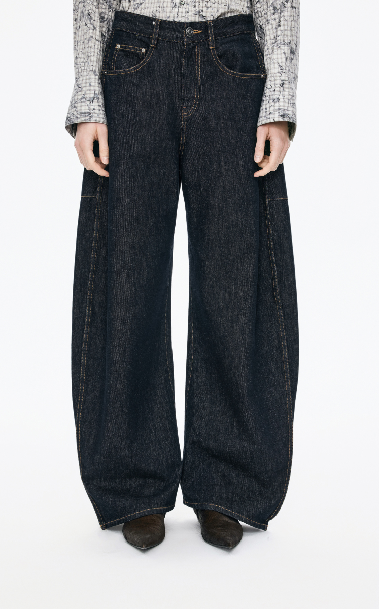 Pants / JNBY Banana-Leg Cuffed Extra-Long Jeans Blue