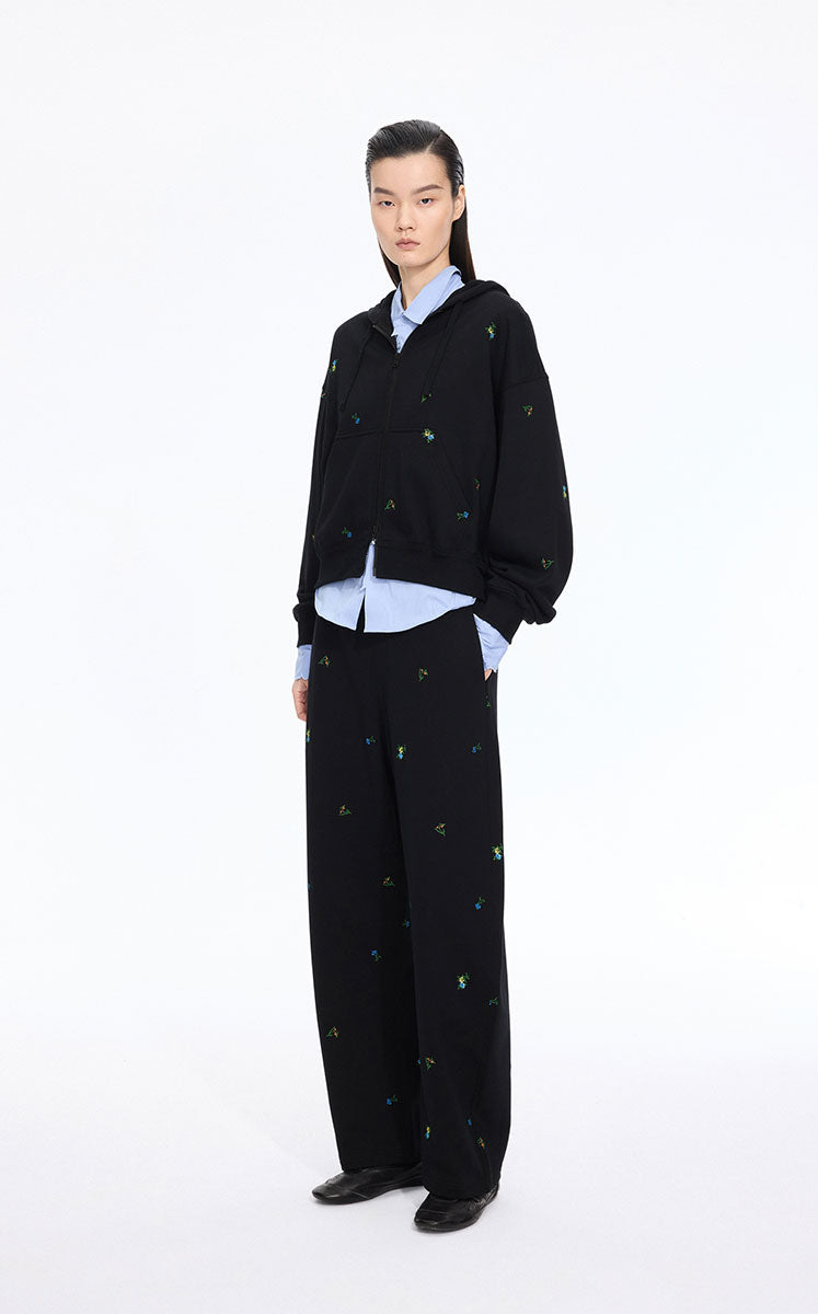 Pants / JNBY Cotton Watercolor Floral Drawstring Pants