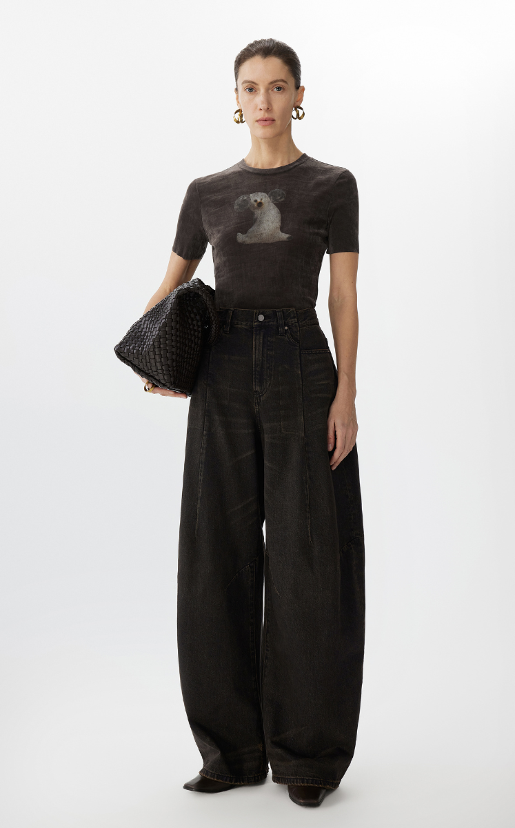 Pants / JNBY Cuffed Denim Ultra Long Pants Black