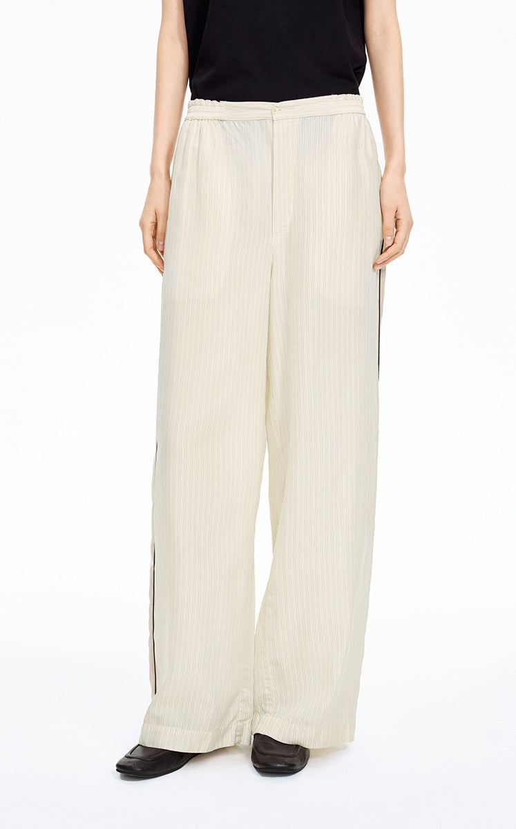 Pants / JNBY Cupro Straight-Leg Extra-Long Pants Oatmeal Marl