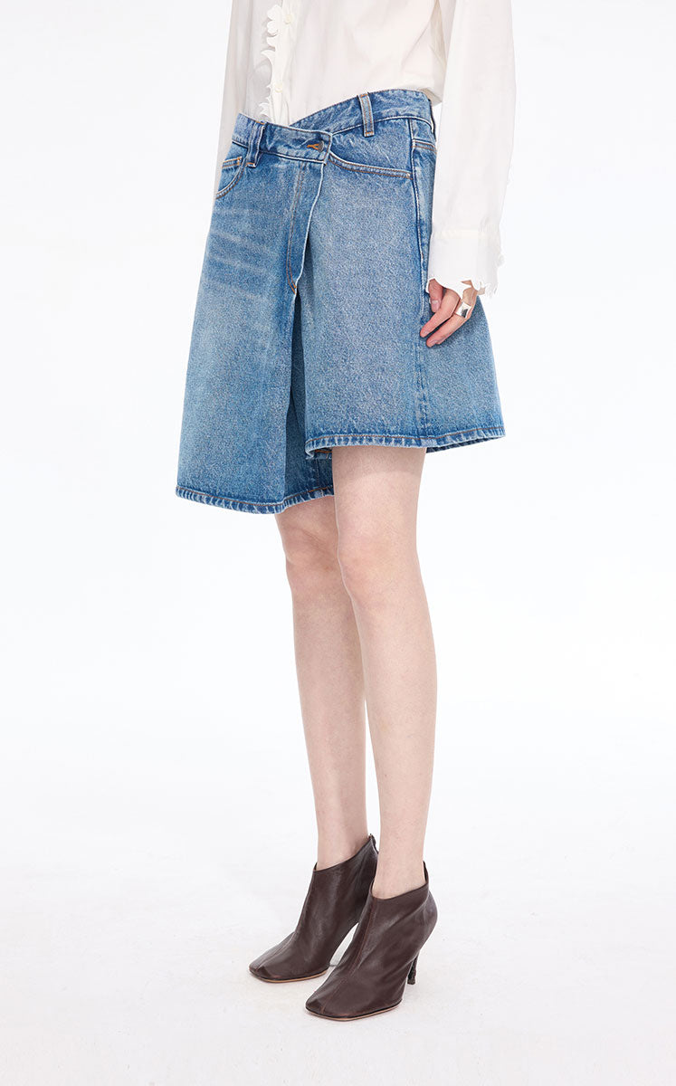 Skirt / JNBY Deconstructed A-Line Denim Skort