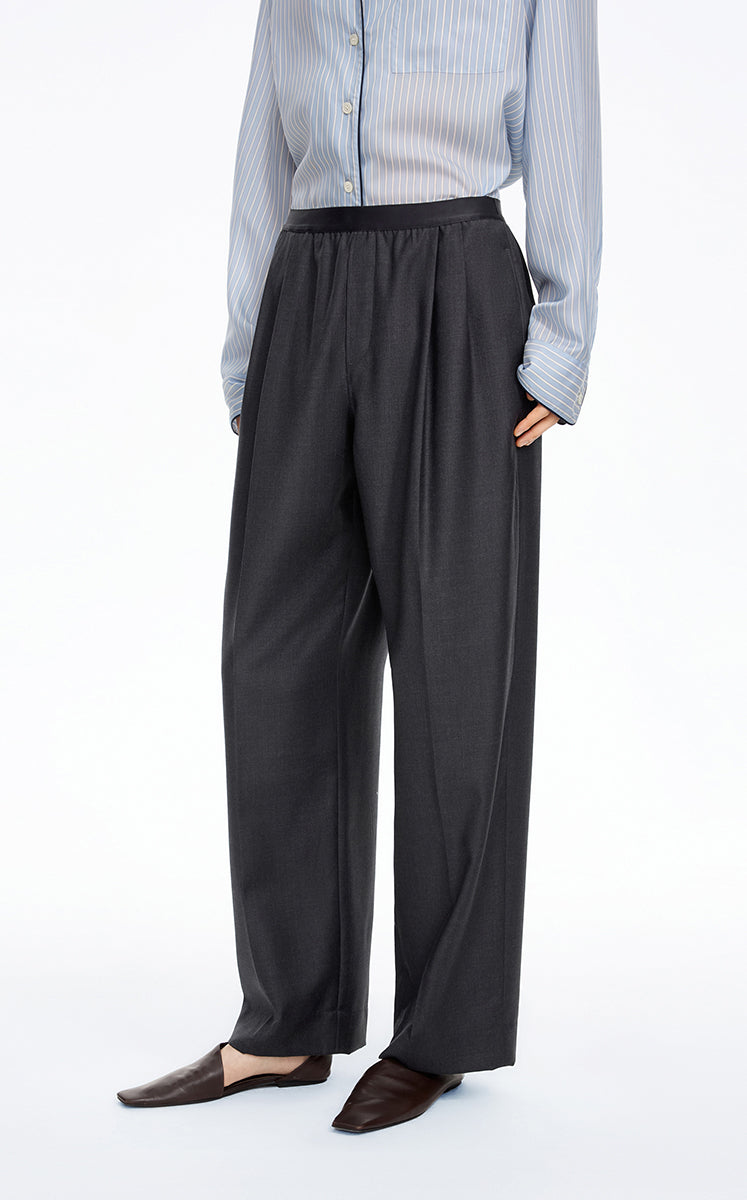 Pants / JNBY Elastic-Waist Straight-Leg Long Pants