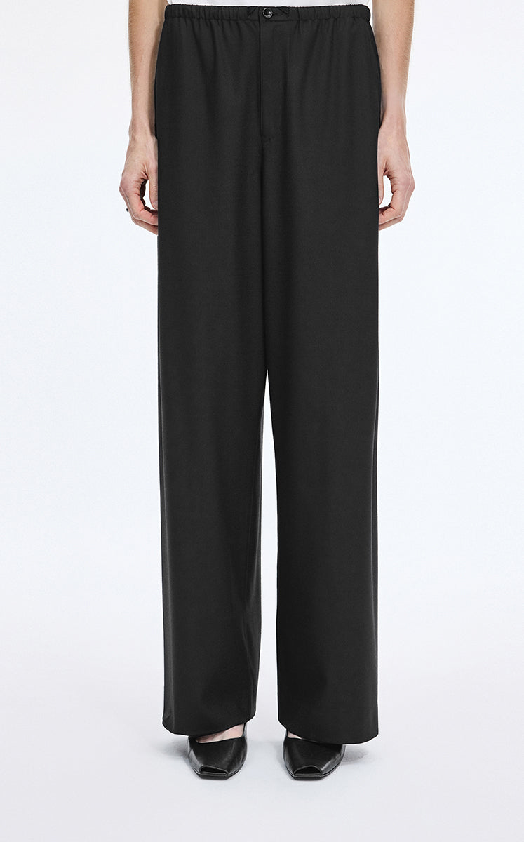 Pants / JNBY Loose Wool Blend Straight Long Pants Black