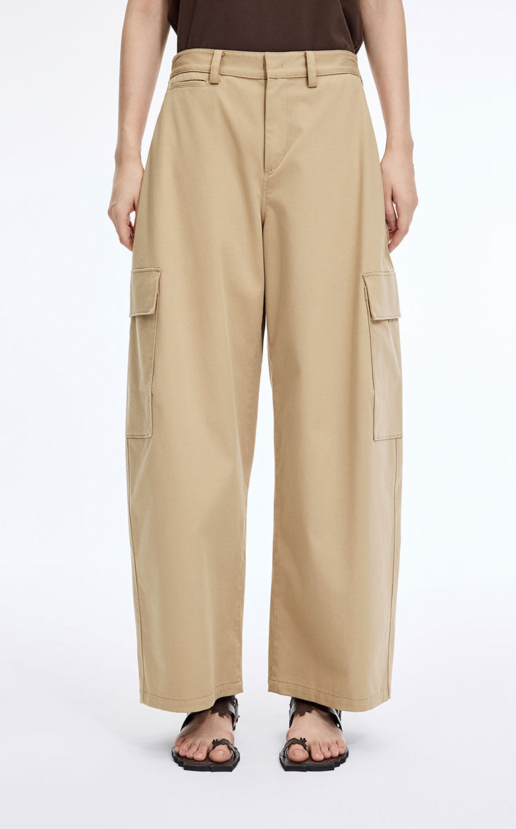 Pants / JNBY Relaxed Cotton Blend Banana Pants Paper Brown