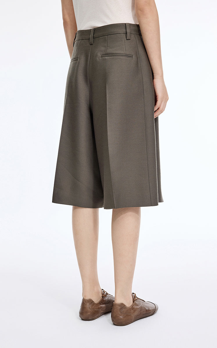 Pants / JNBY Silk Wool Wide-Leg Cropped Pants