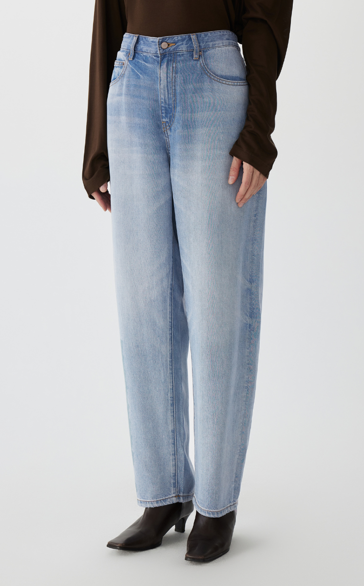 Pants / JNBY Tapered Frayed Hem Denim Trousers