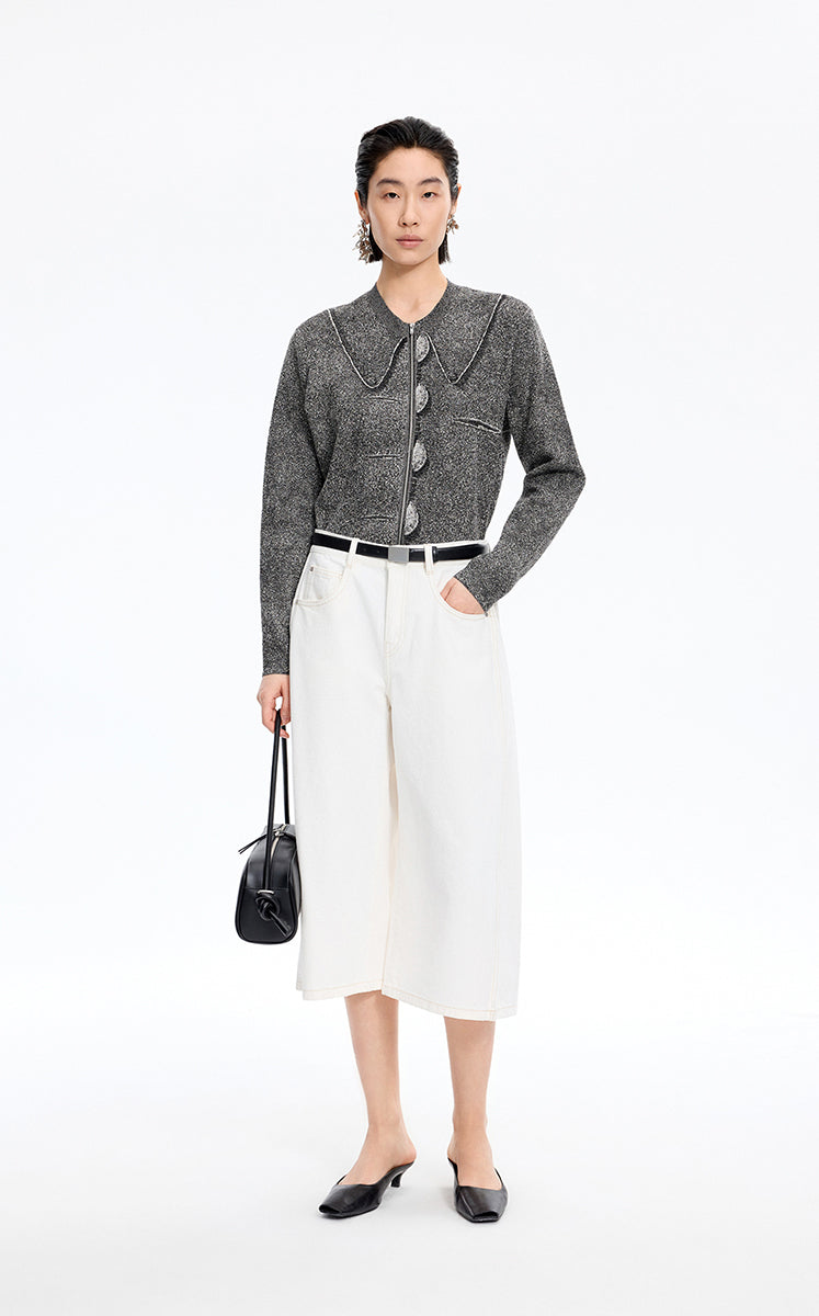 Pants / JNBY Wide-Leg Cropped Denim Pants White Denim