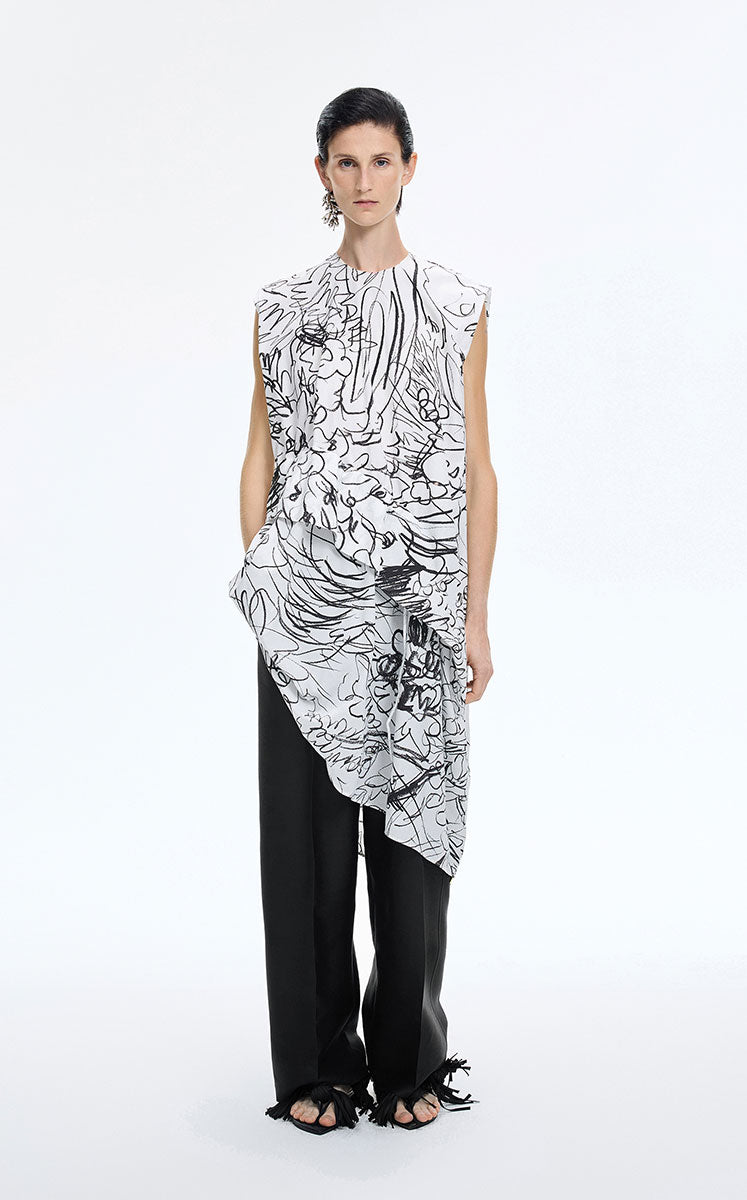 Pants / JNBY Wool-Silk Straight Loose Pants