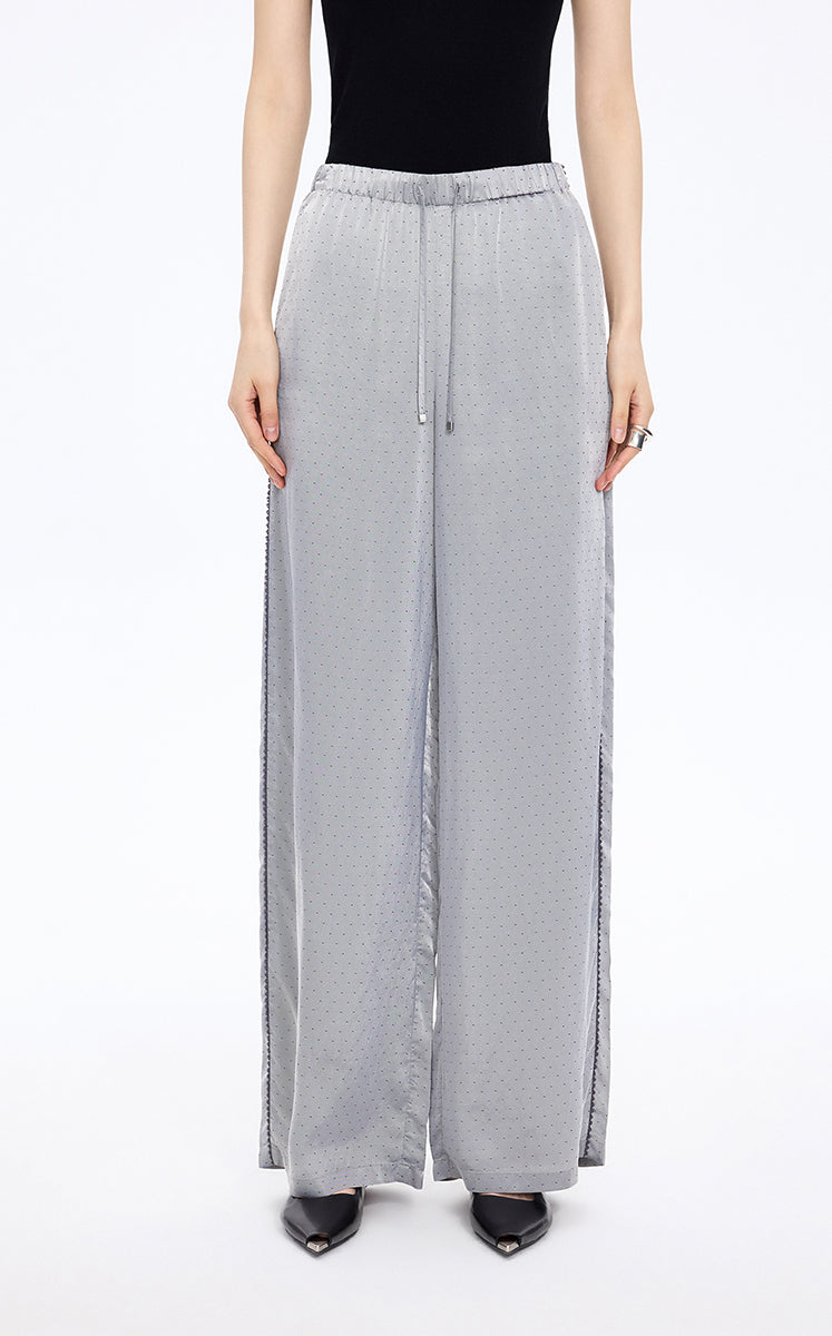 Pants / JNBY Cupro Jacquard Wide-Leg Pants Dark Brown