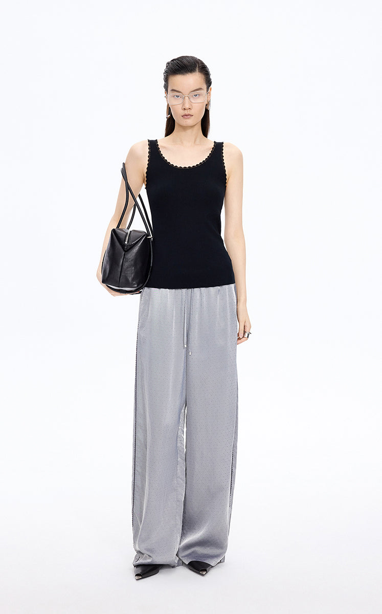 Pants / JNBY Cupro Jacquard Wide-Leg Pants