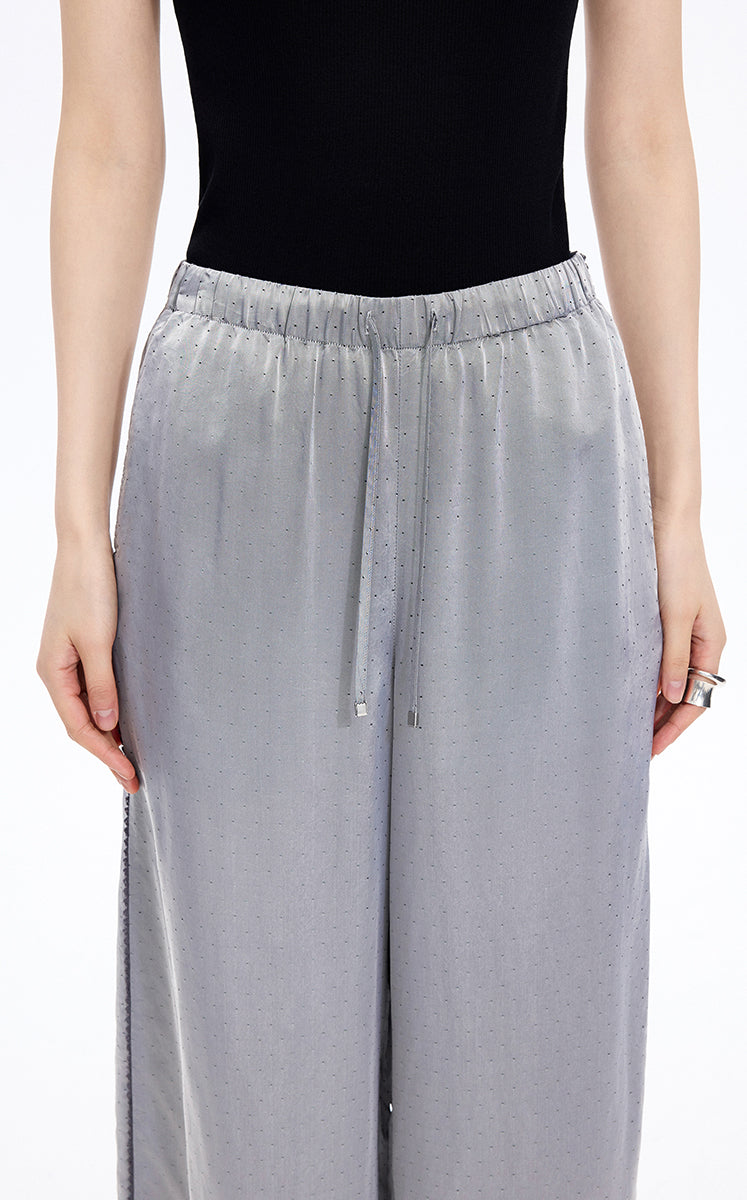 Pants / JNBY Cupro Jacquard Wide-Leg Pants