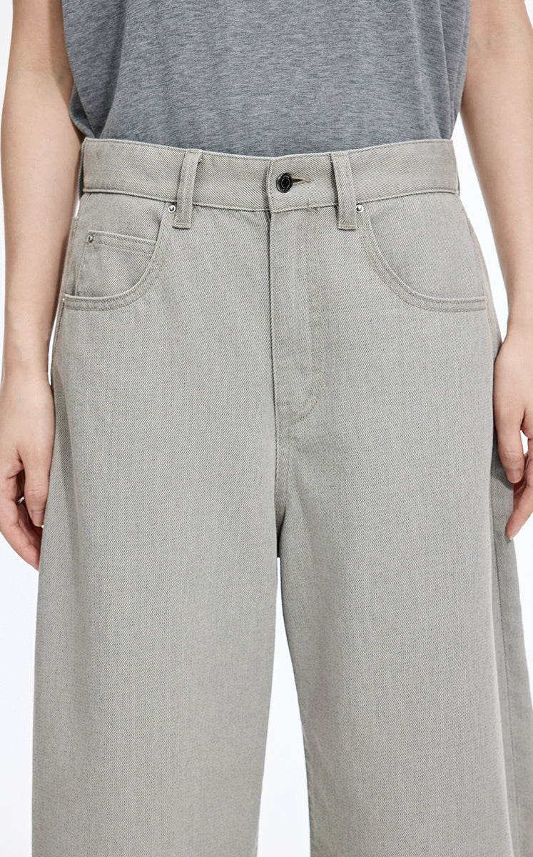 Pants / JNBY Coated Denim Banana Pants Light Grey Denim-2